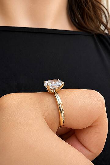 Oval Taşlı Altın Yüzük 14YZ2478 - 2